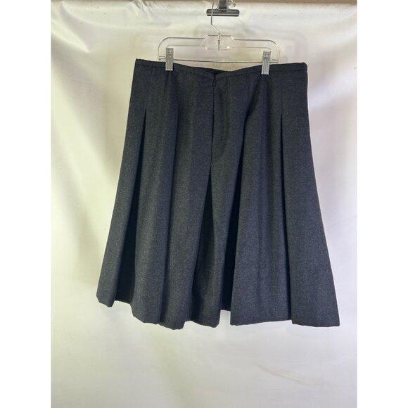 Burberry Wool Cashmere Pleated Knee A Line Skirt Gray - Picture 6 of 8